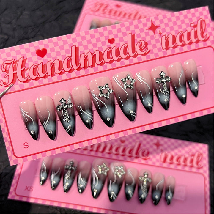 Artistic stiletto nails with elegant glitter design Stornfield