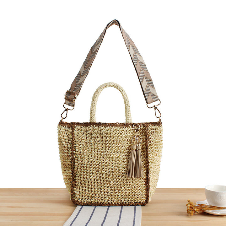 Braided Shoulder Bag with Modern Tassel and Adjustable Carrying Strap Stornfield