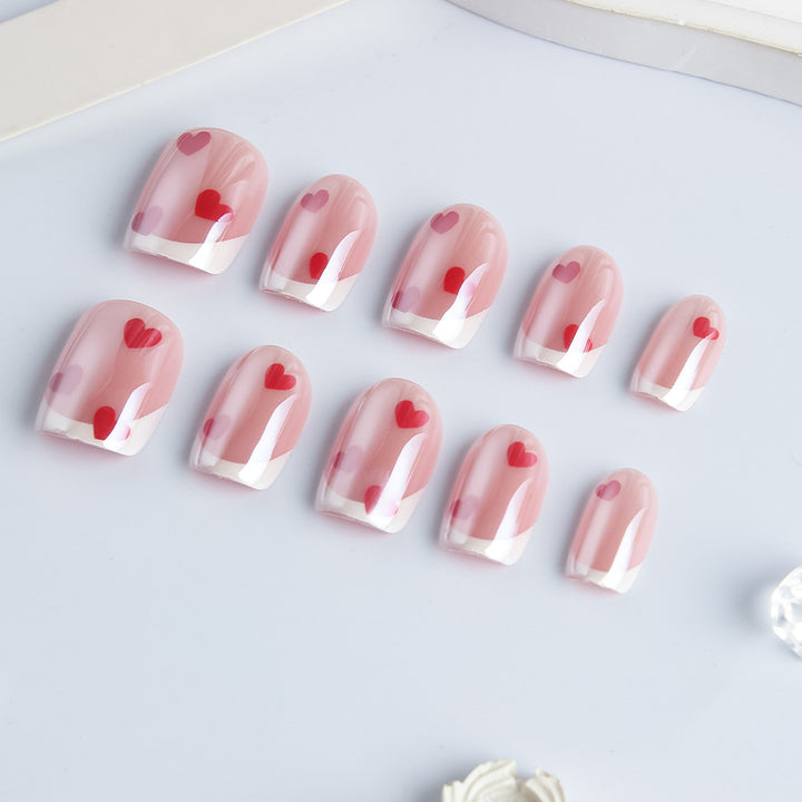 Heart-Embellished Gel Nail Art Set Stornfield