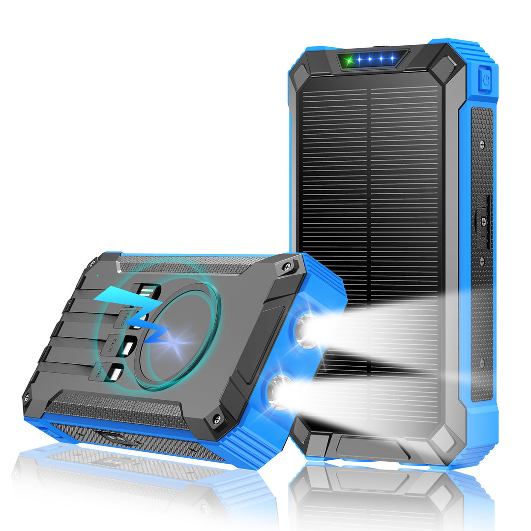 Solar and fast charging power bank with LED flashlight Stornfield