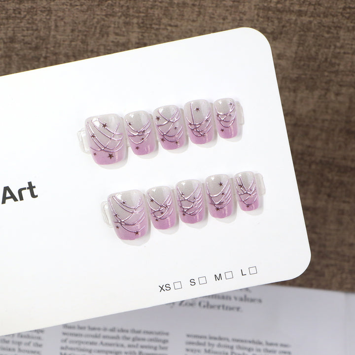 Artistic Nail Art Press-On Set with Star Accents Stornfield