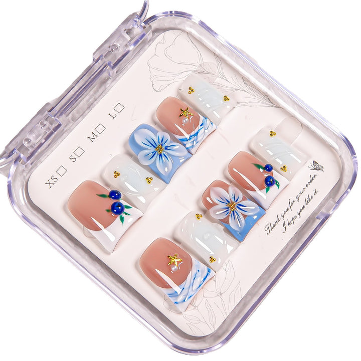 Artistic Flower Design Press-On Nail Set