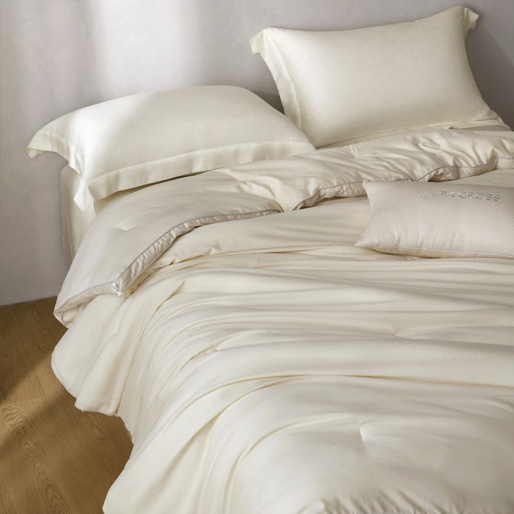 Reversible Plush Layered Cotton-Shell Duvet Insert with Box-Quilt Construction