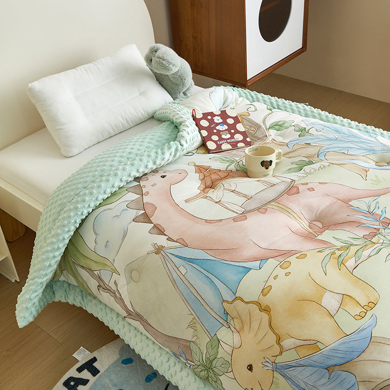 soft quilted baby cuddly blanket for crib with minky border