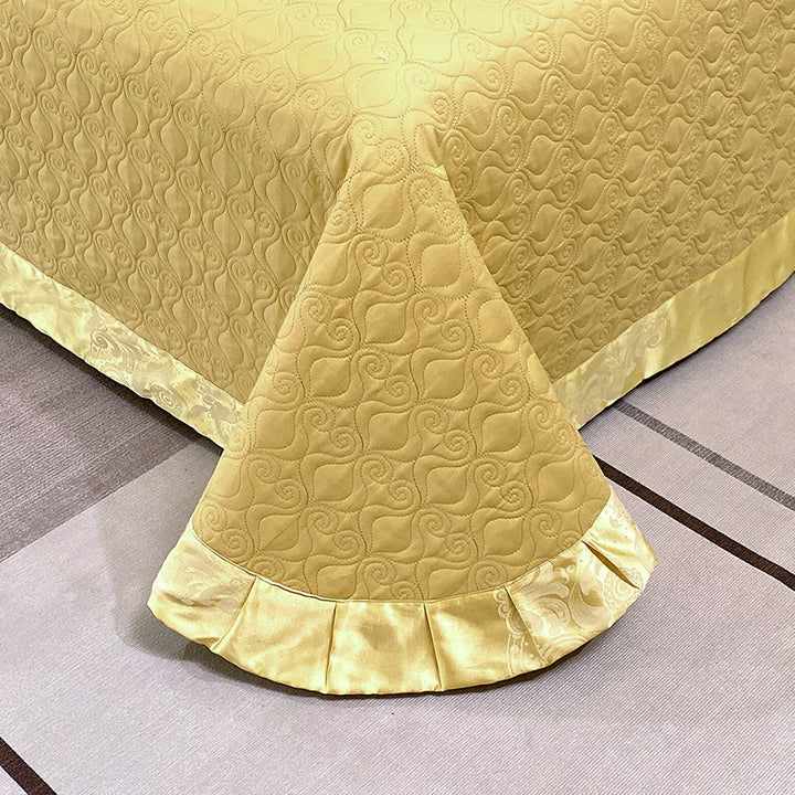 Quilted Microfiber Matelassé Bedspread with Satin Border & Matching Pillow Shams