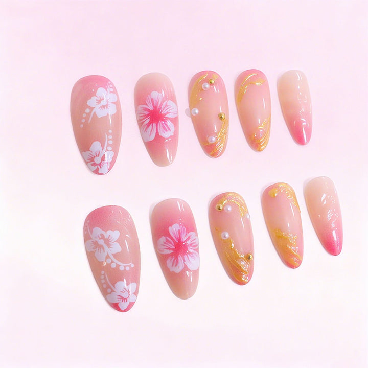 Floral Decorative Acrylic Nail Enhancements Stornfield