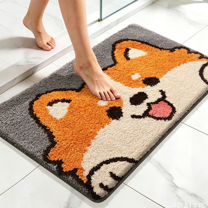 Playful Cat Design Bath Mat