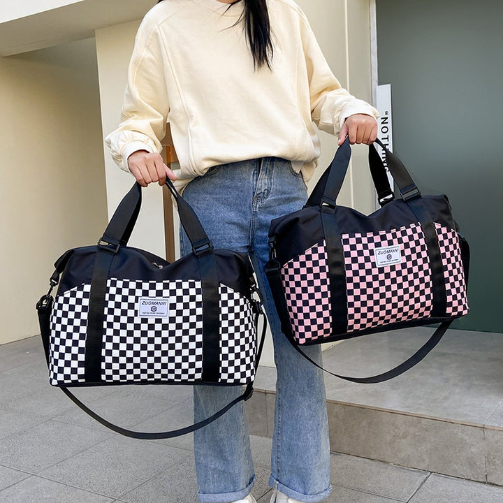 Stylish Checkerboard Duffle Bag Stornfield