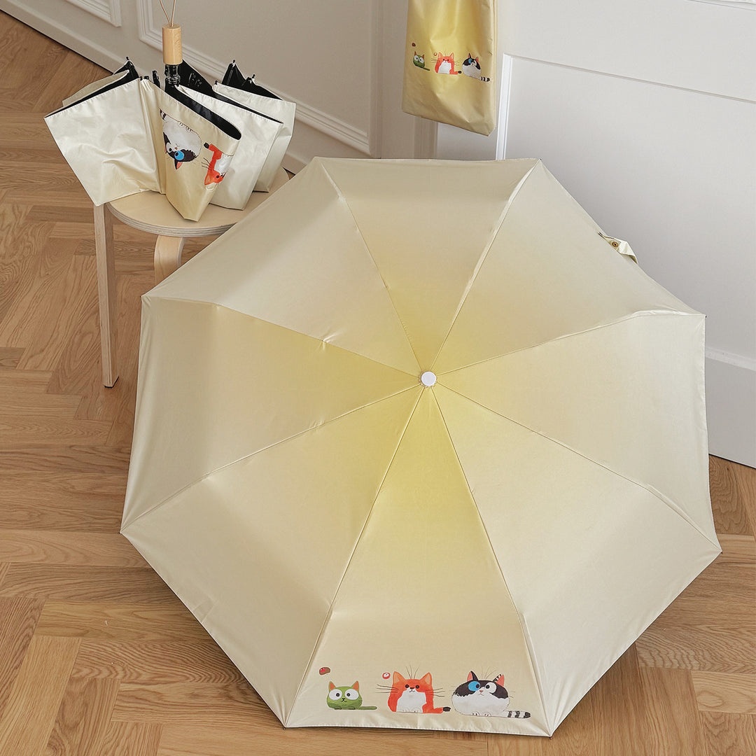 Ladies Folding Umbrella with Loving Animal Designs Stornfield