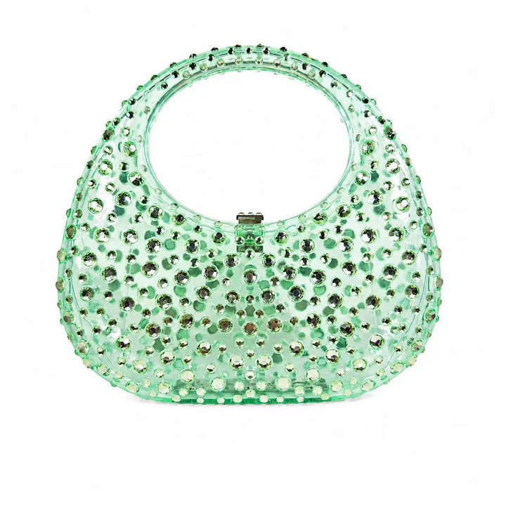 Stylish Bejeweled Acrylic Handheld Clutch