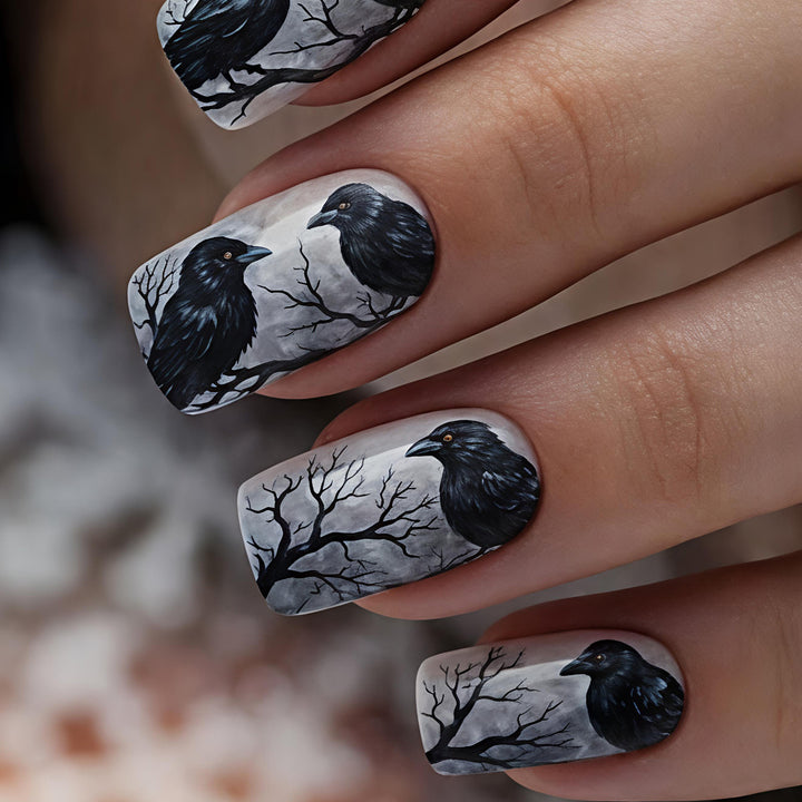 Creative Art Nails in the Elegant Crow Design Stornfield