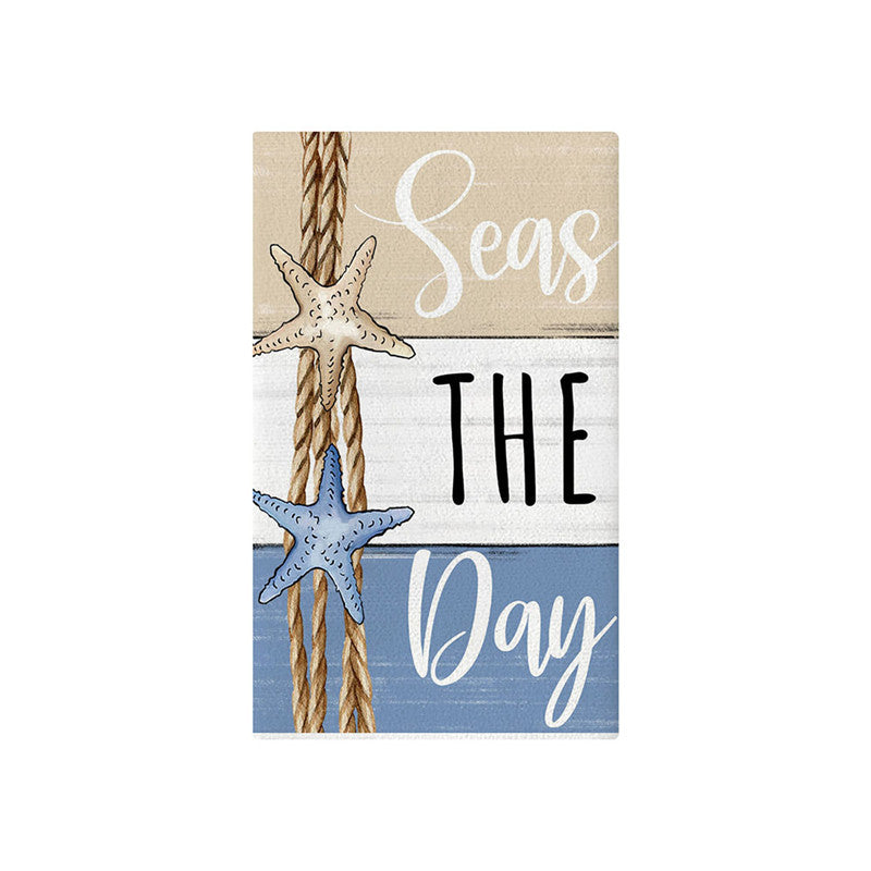 Oversized Quick-Dry Microfiber Beach Towel with Nautical Seashell Print