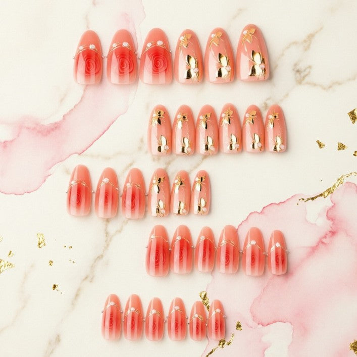 Artistic Nail Tips with Elegant Gold Jewelry Stornfield
