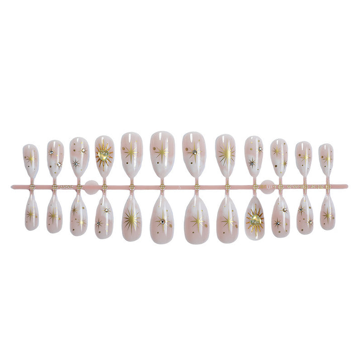 Acrylic nail set with sparkling star and glitter designs Stornfield