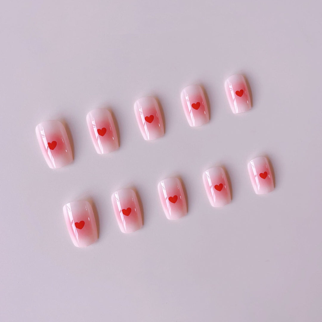 Artificial Nail Set with Romantic Heart Designs Stornfield