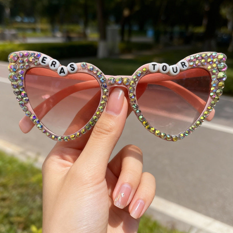 Decorative Rhinestone-Embellished Heart Sunglasses Stornfield