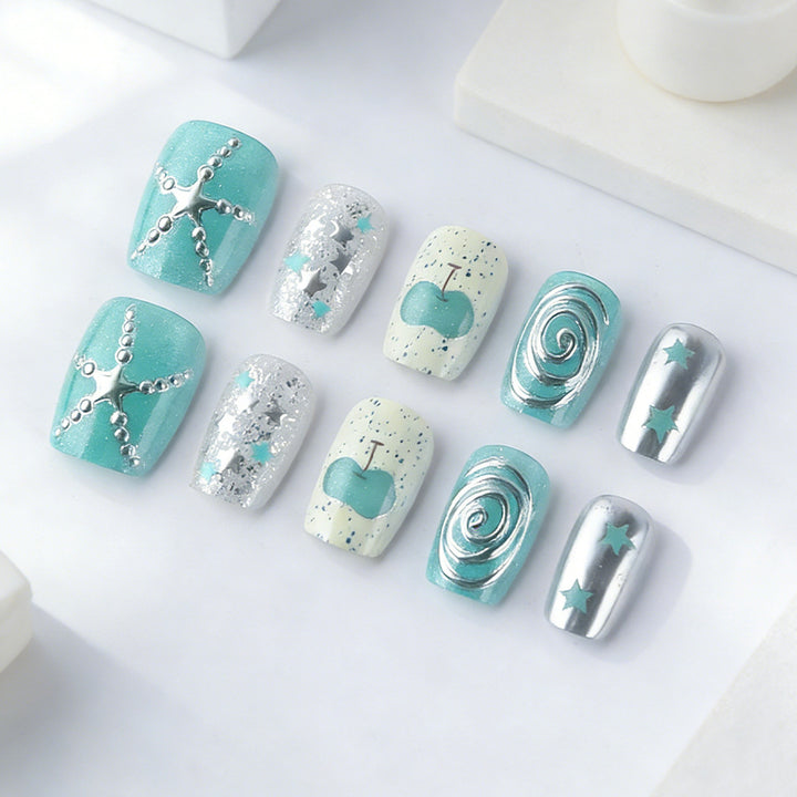 Ocean-Inspired Press-On Nail Set Stornfield