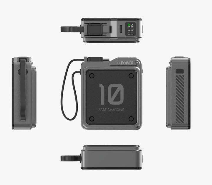 Compact fast charging power bank with digital charge level display Stornfield