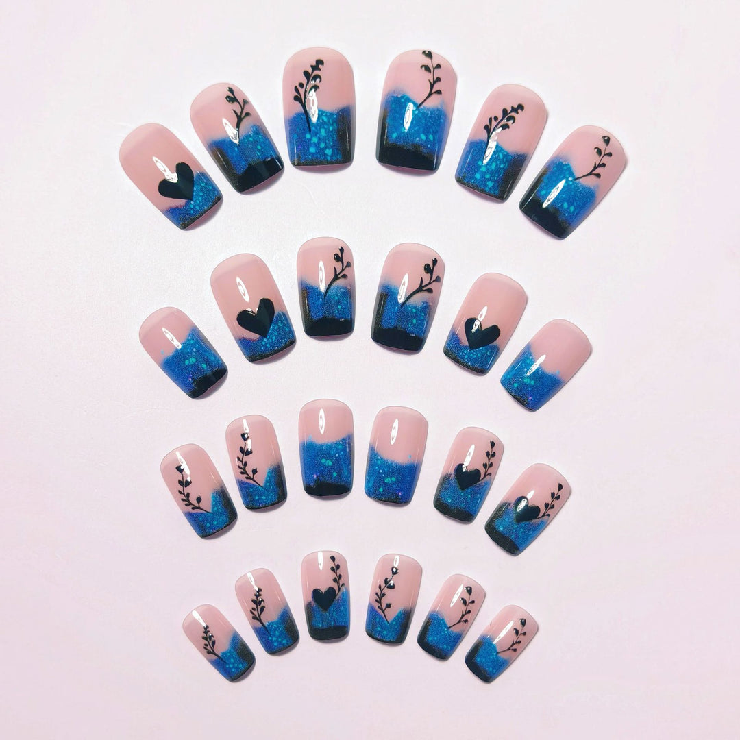 Glamorous Artificial Nails with Shimmering Ombre Design Stornfield