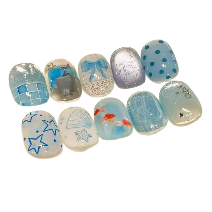Cute Character Press-On Nail Art Set Stornfield