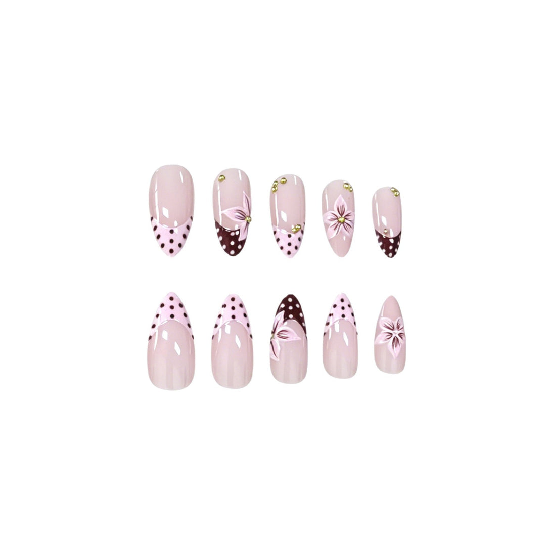 Floral Accent Stiletto Nail Art Enhancements Stornfield