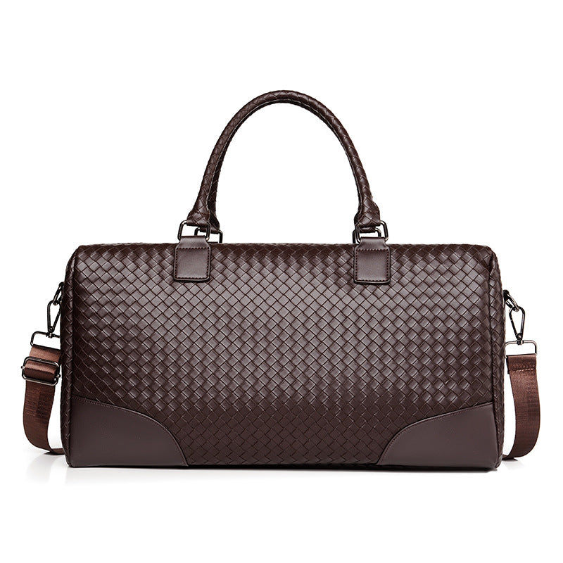 Woven Leather Travel Duffel Stornfield