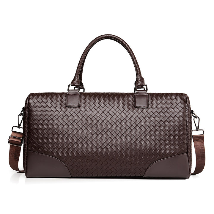 Woven Leather Travel Duffel Stornfield