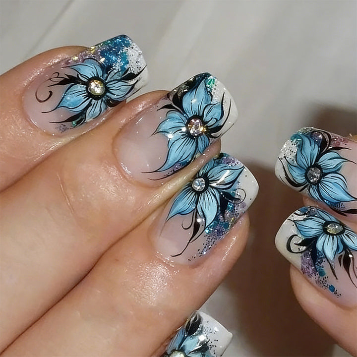 Artificial nails with floral details Stornfield