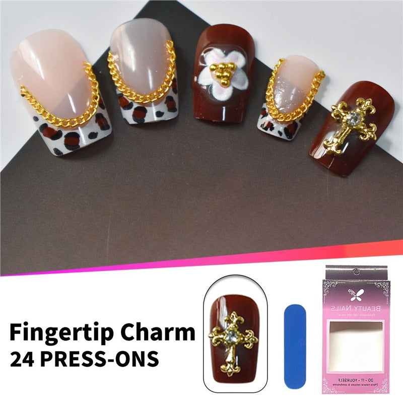 Decorative Floral Press-On Nail Set Stornfield