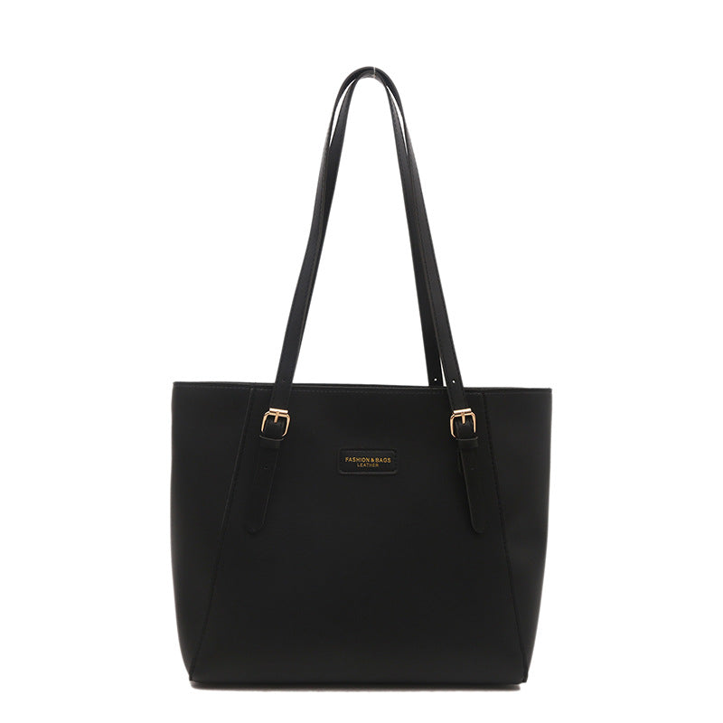 Elegant Faux Leather Tote Bag with Scarf Detail