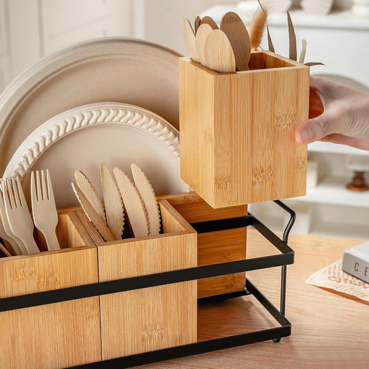 Bamboo Cutlery Organizer with Practical Compartments Stornfield