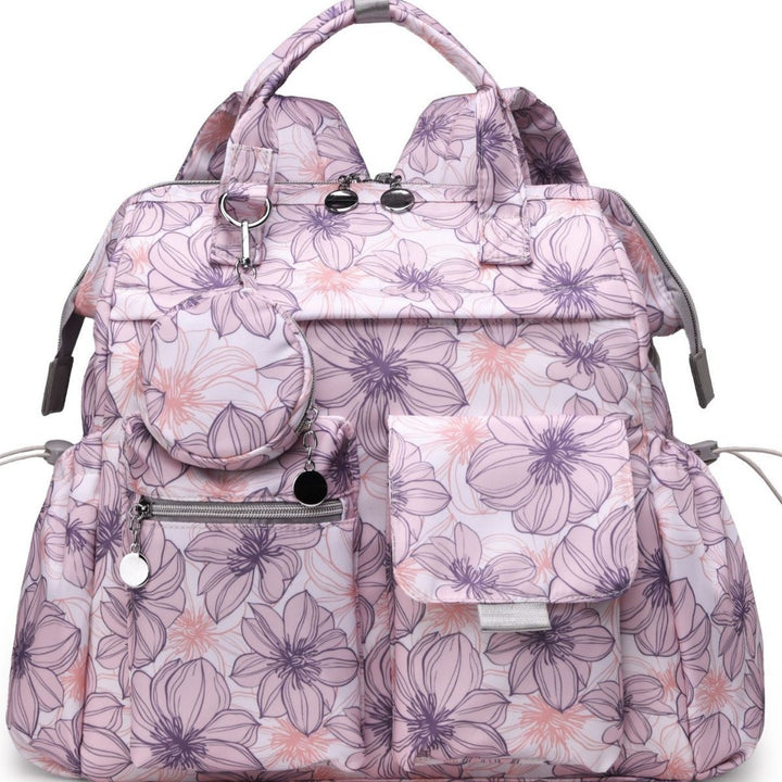 Multi-Pocket Floral Design Backpack Stornfield