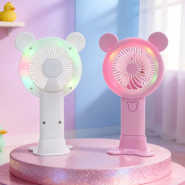 Women's Portable Hand Fan in Cheerful Bear Design Stornfield