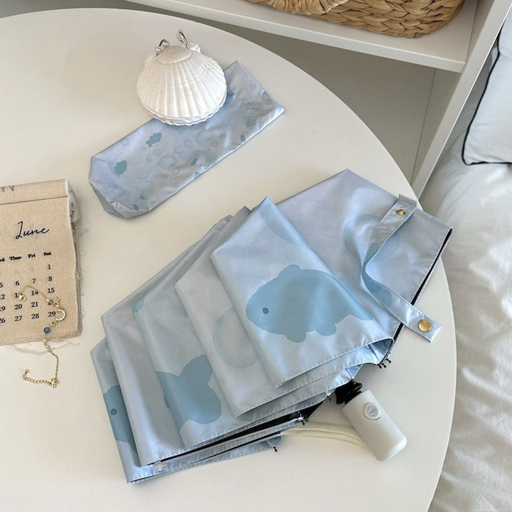 Women's foldable umbrella with unique fish pattern Stornfield