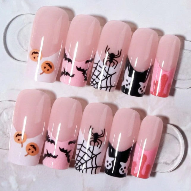 Halloween-Themed Press-On Nail Art Set Stornfield