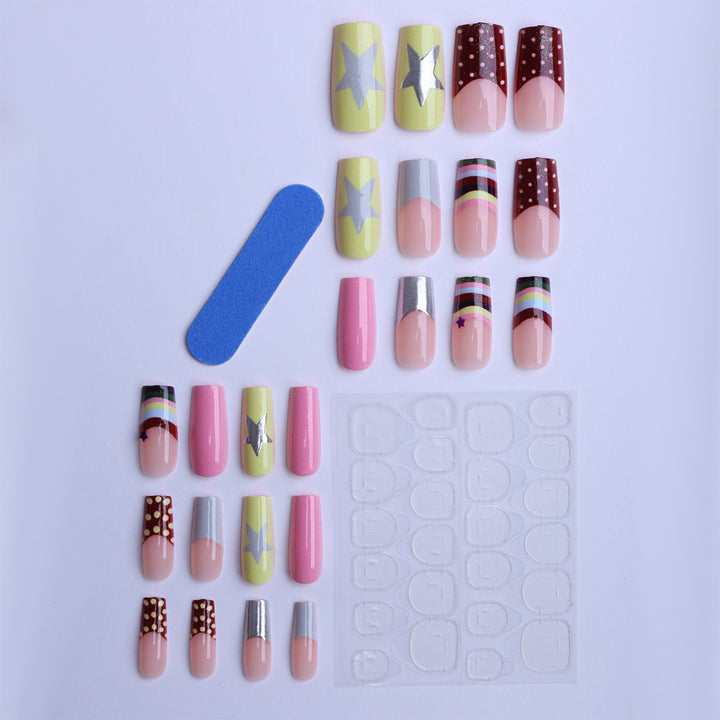 Artificial nails with creative designs and 3D accents Stornfield