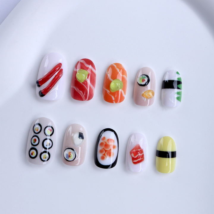 Artful Nail Art in Sushi Design Stornfield