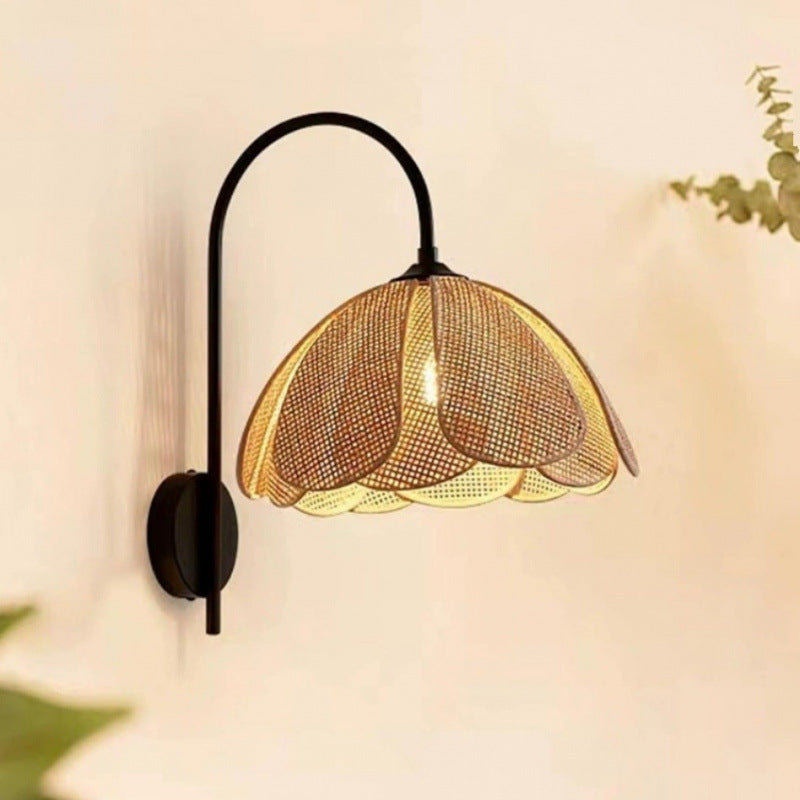 Elegant Rattan Wall Sconce