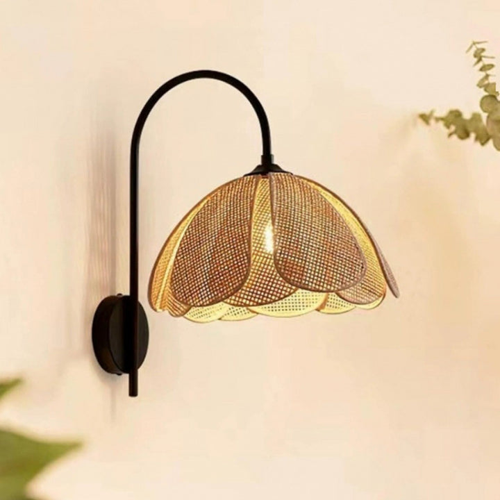 Elegant Rattan Wall Sconce