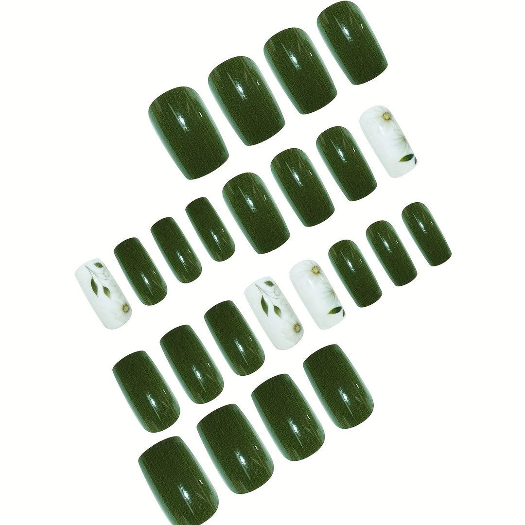Elegant Floral Embellished Press-On Nail Set Stornfield