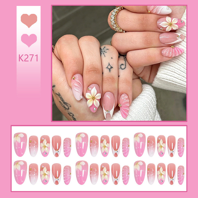 Artificial nails with enchanting flower motifs Stornfield