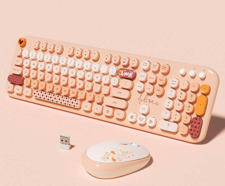 Cute-Themed Wireless Keyboard and Mouse Set Stornfield