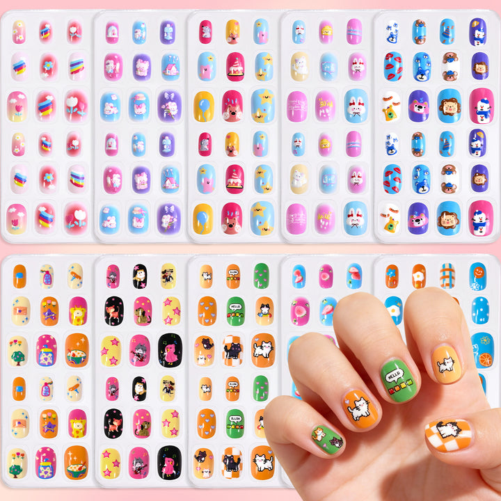 Creative Cartoon-Themed Press-On Nail Collection Stornfield