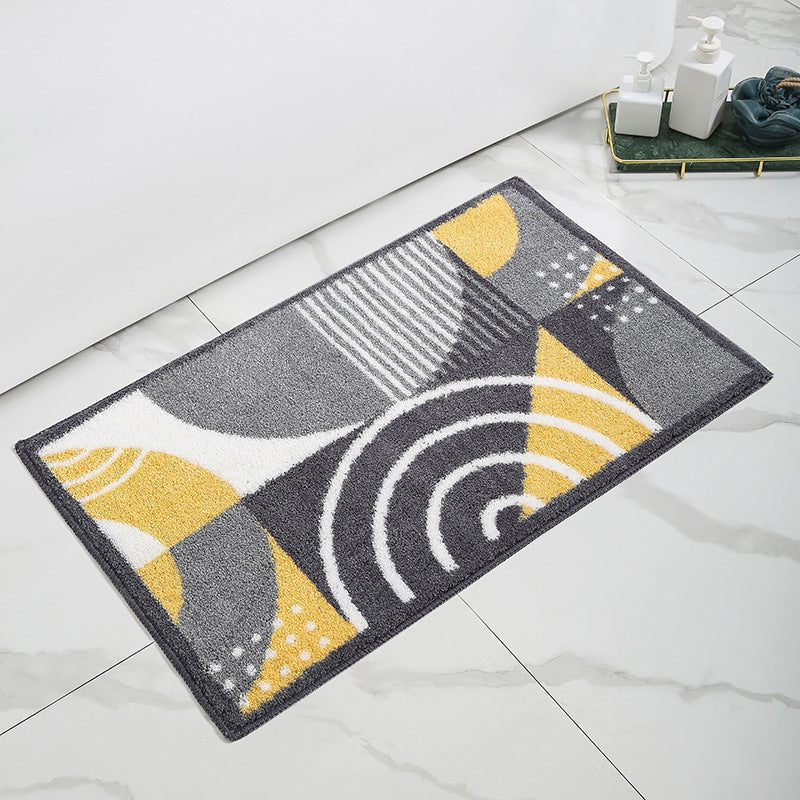 Lemon-Printed Plush Bath Mat