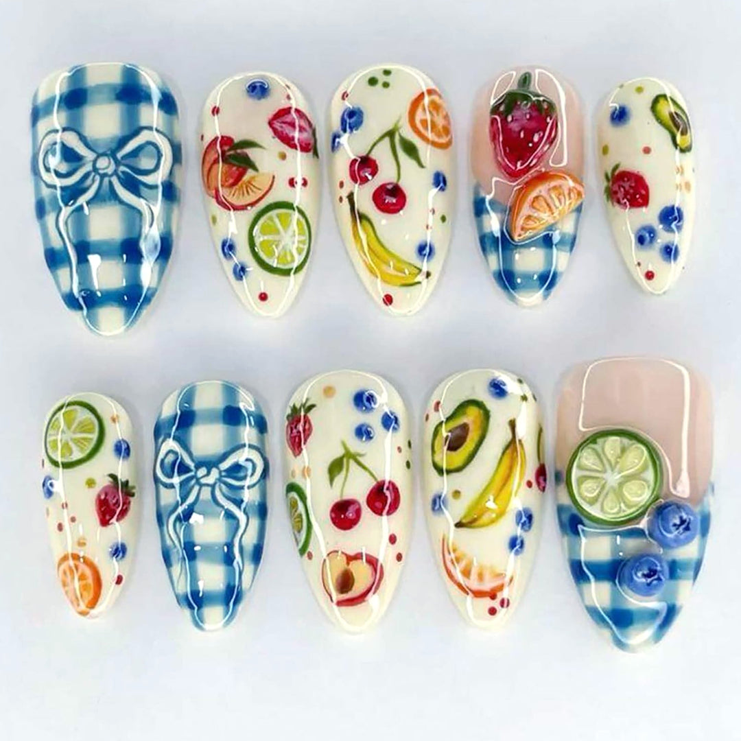 Creative Fruit-Themed Press-On Nail Art Set Stornfield