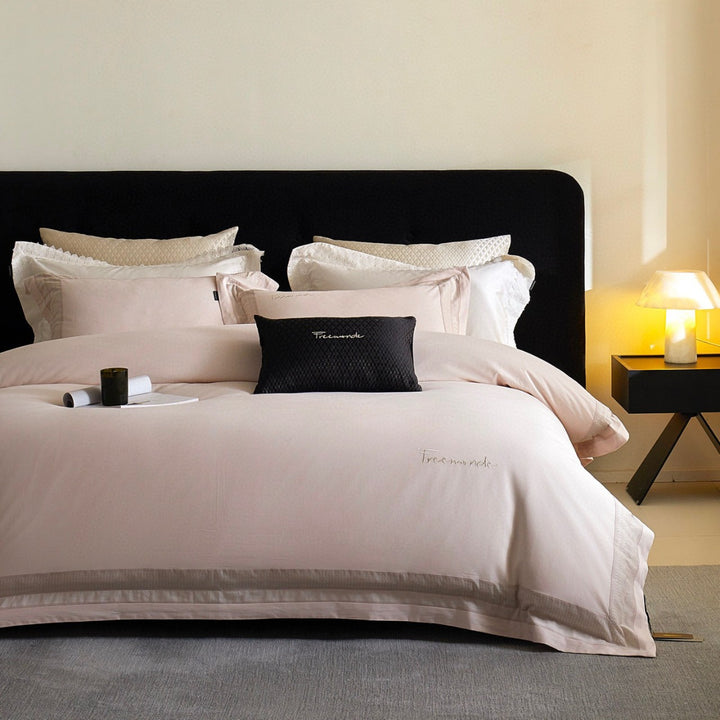 Luxury Embroidered Duvet Cover Set with Decorative Border