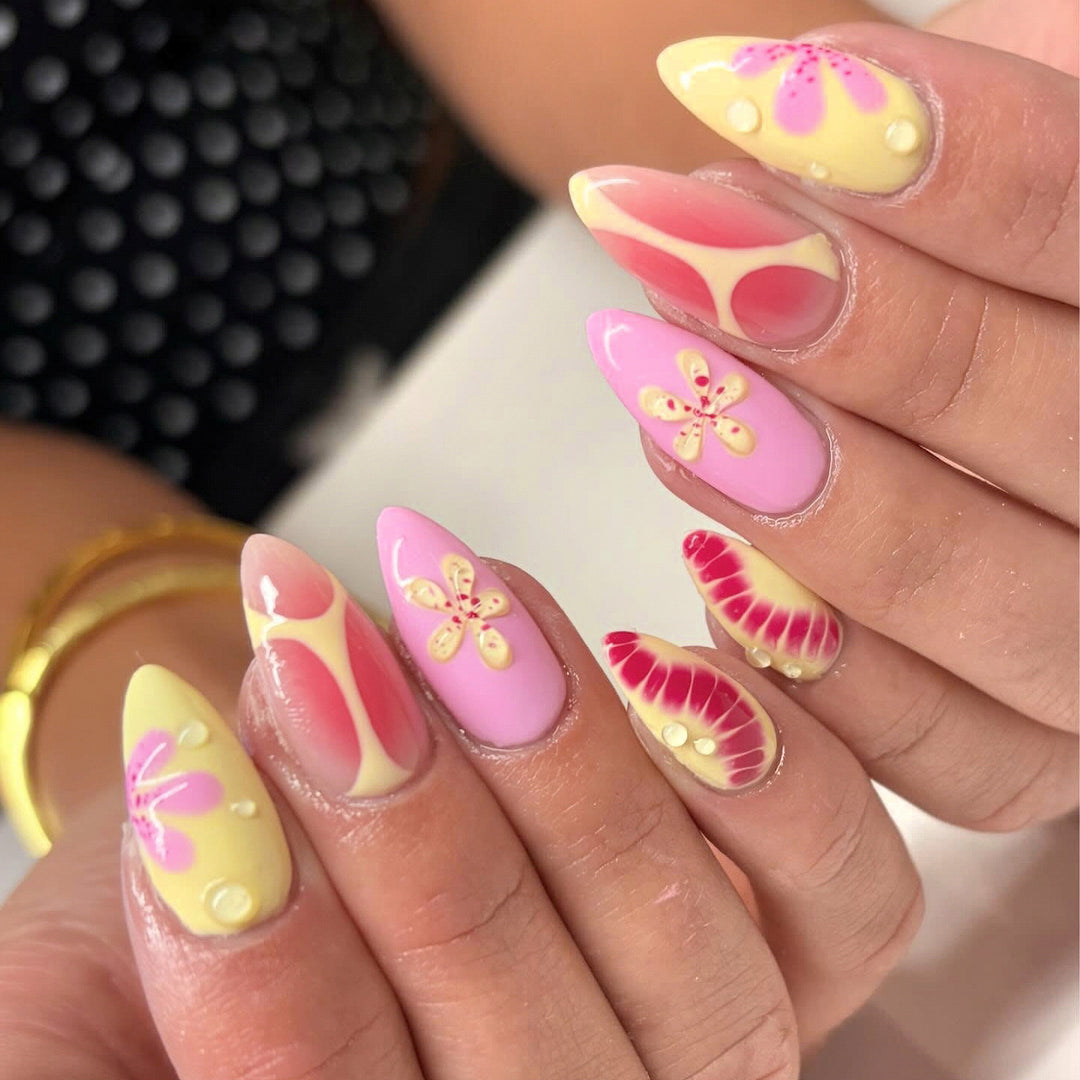 Artistic Creative Floral Press-On Nail Art Set Stornfield
