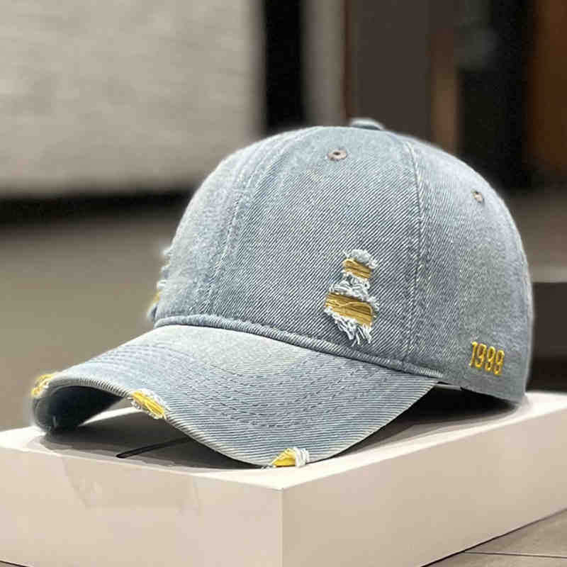 Unisex Distressed Denim Baseball Cap Stornfield