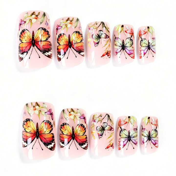 Floral Butterfly-Themed Nail Art Enhancements Stornfield