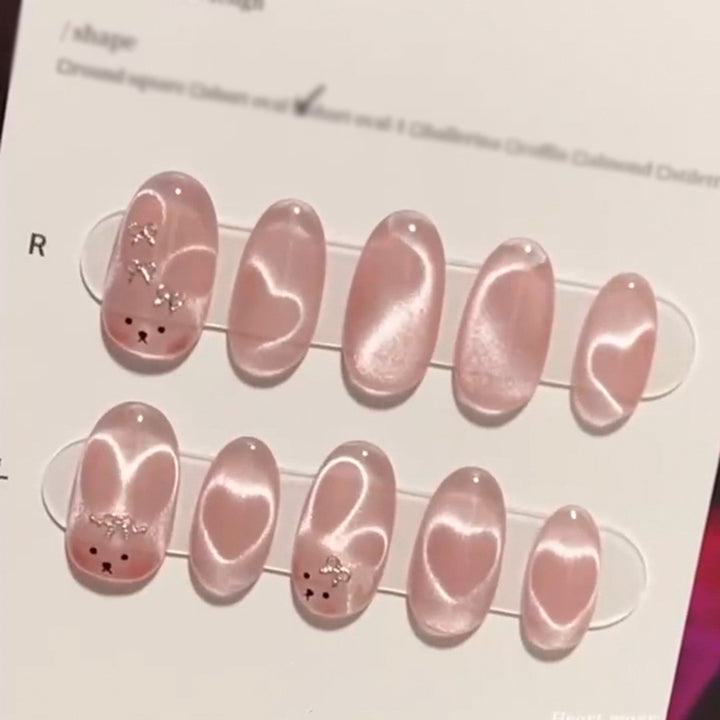Artificial nail art with playful bunny design Stornfield